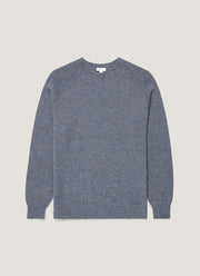 Men's Lambswool Crew Neck Jumper in Denim Twist