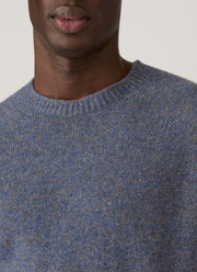 Men's Lambswool Crew Neck Jumper in Denim Twist