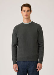 Men's Lambswool Crew Neck Jumper in Slate Green