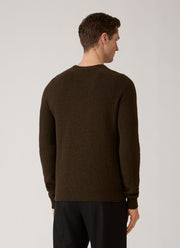 Men's Lambswool Crew Neck Jumper in Loden Green Twist