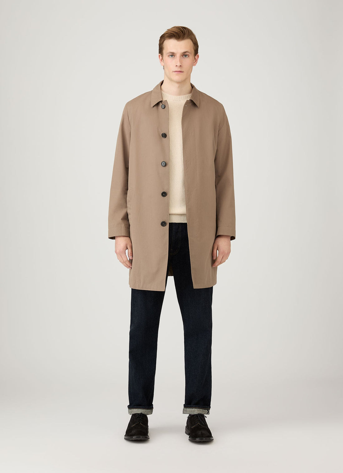 Men's Lambswool Crew Neck Jumper in Ecru