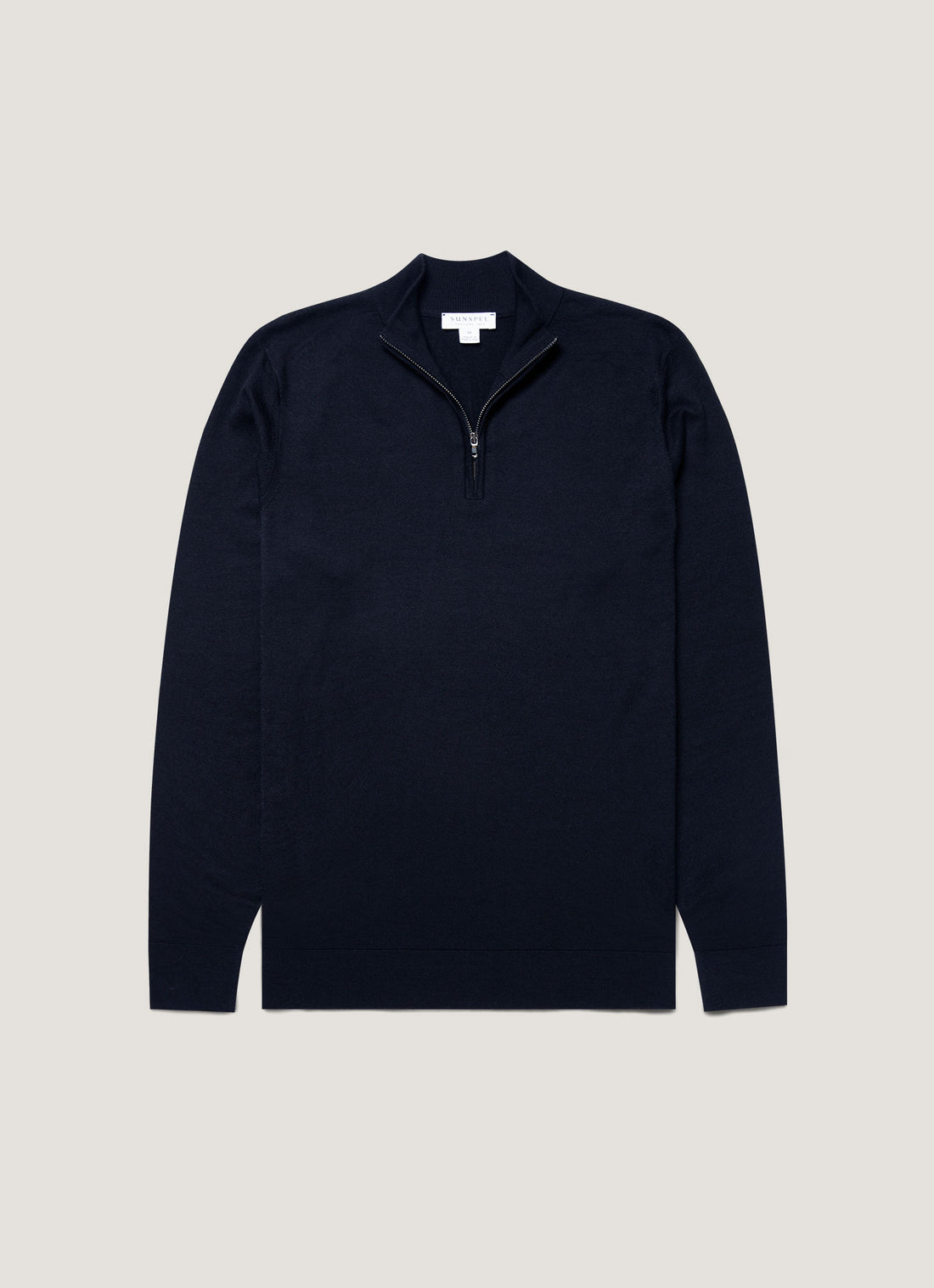 Men's Extra-Fine Merino Half Zip Jumper in Light Navy