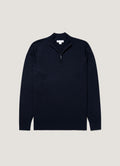 Men's Extra-Fine Merino Half Zip Jumper in Light Navy