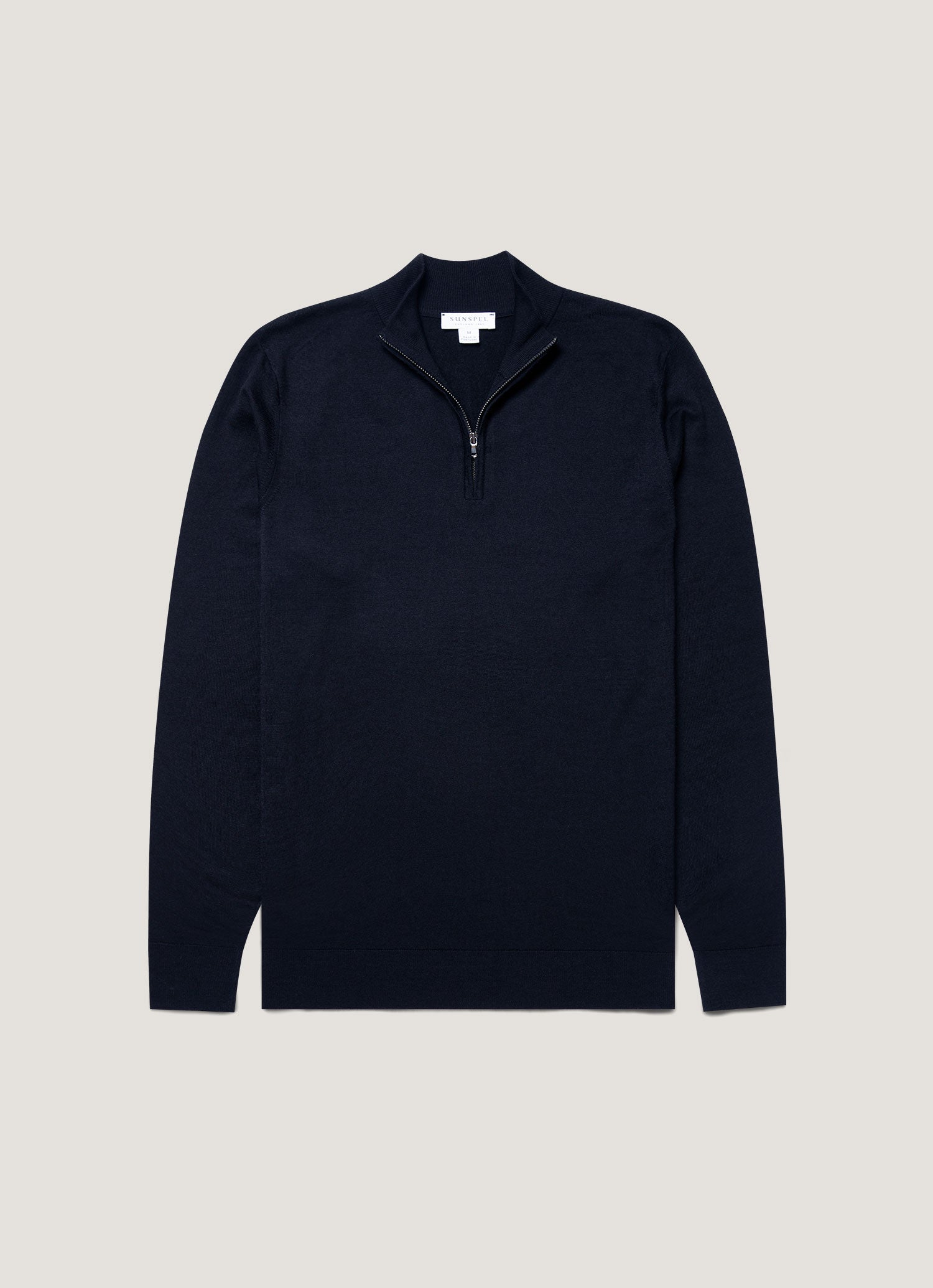 Men's Extra-Fine Merino Half Zip Jumper in Light Navy