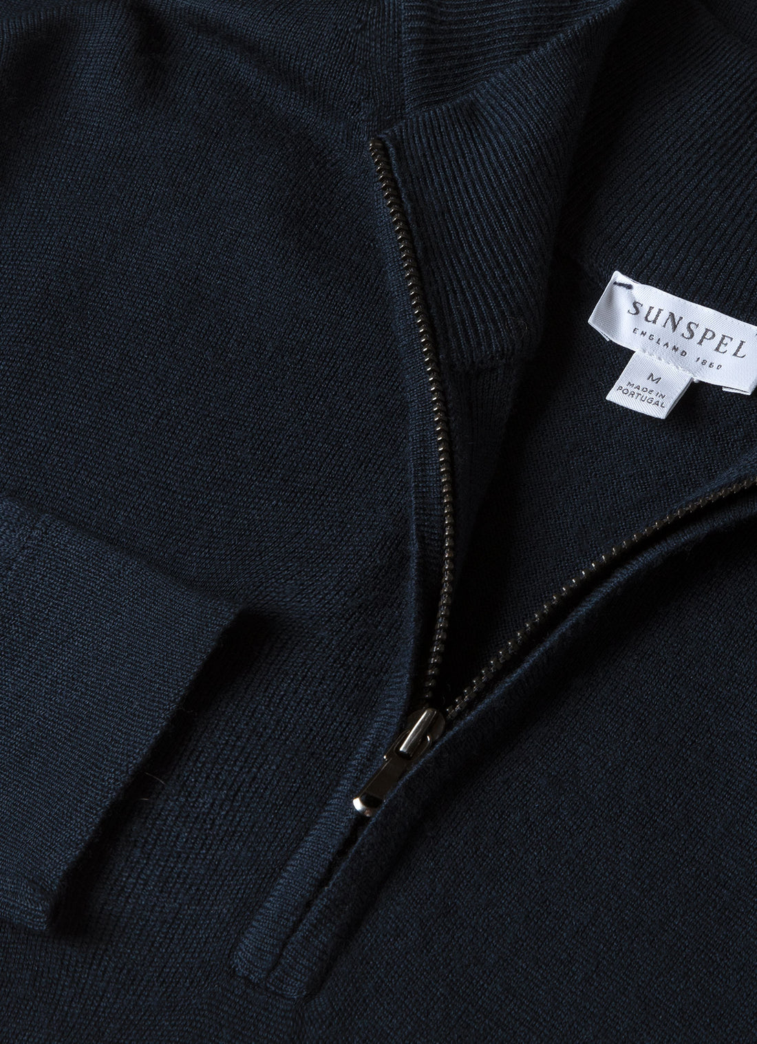 Men's Extra-Fine Merino Half Zip Jumper in Light Navy