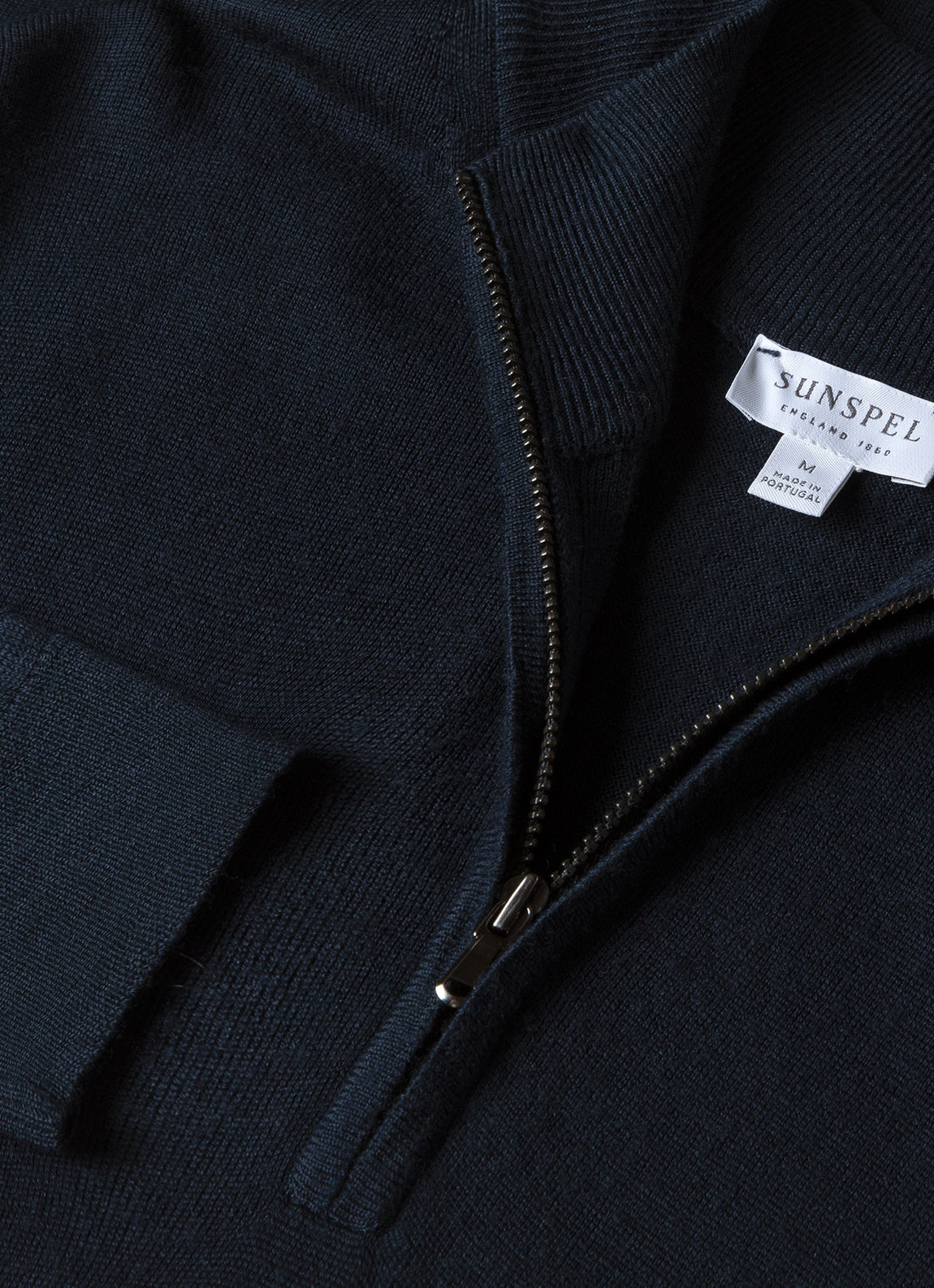 Men's Extra-Fine Merino Half Zip Jumper in Light Navy