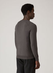 Men's Sea Island Cashmere Crew Neck Jumper in Anthracite