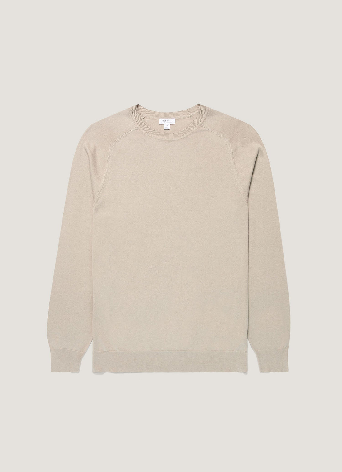 Men's Sea Island Cashmere Crew Neck Jumper in Stone