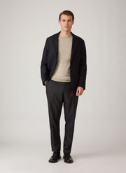 Men's Sea Island Cashmere Crew Neck Jumper in Stone