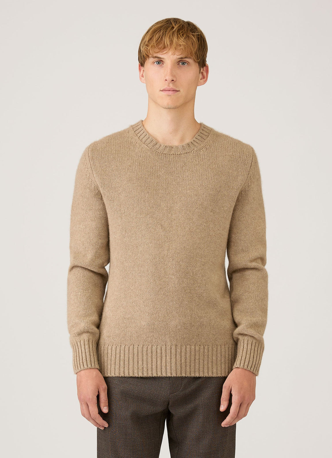 Men's Roxburgh Cashmere Jumper in Natural Brown