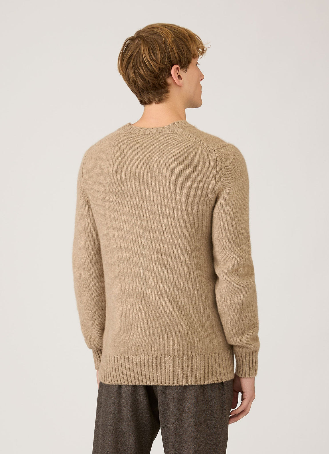 Men's Roxburgh Cashmere Jumper in Natural Brown