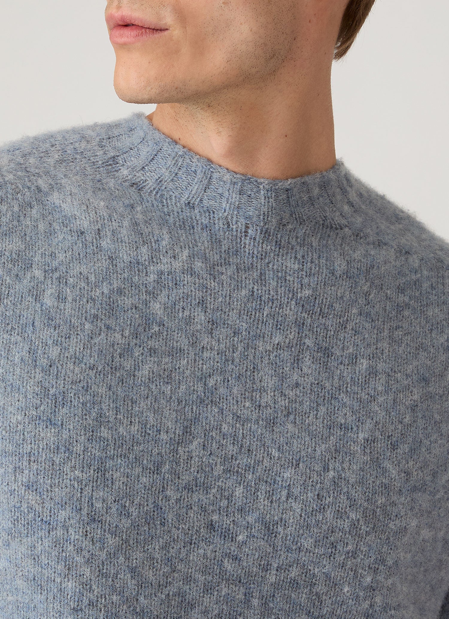 Men's Shetland Crew Neck Jumper in Powder Blue