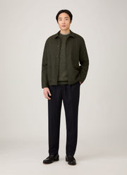 Men's Shetland Crew Neck Jumper in Sea Moss
