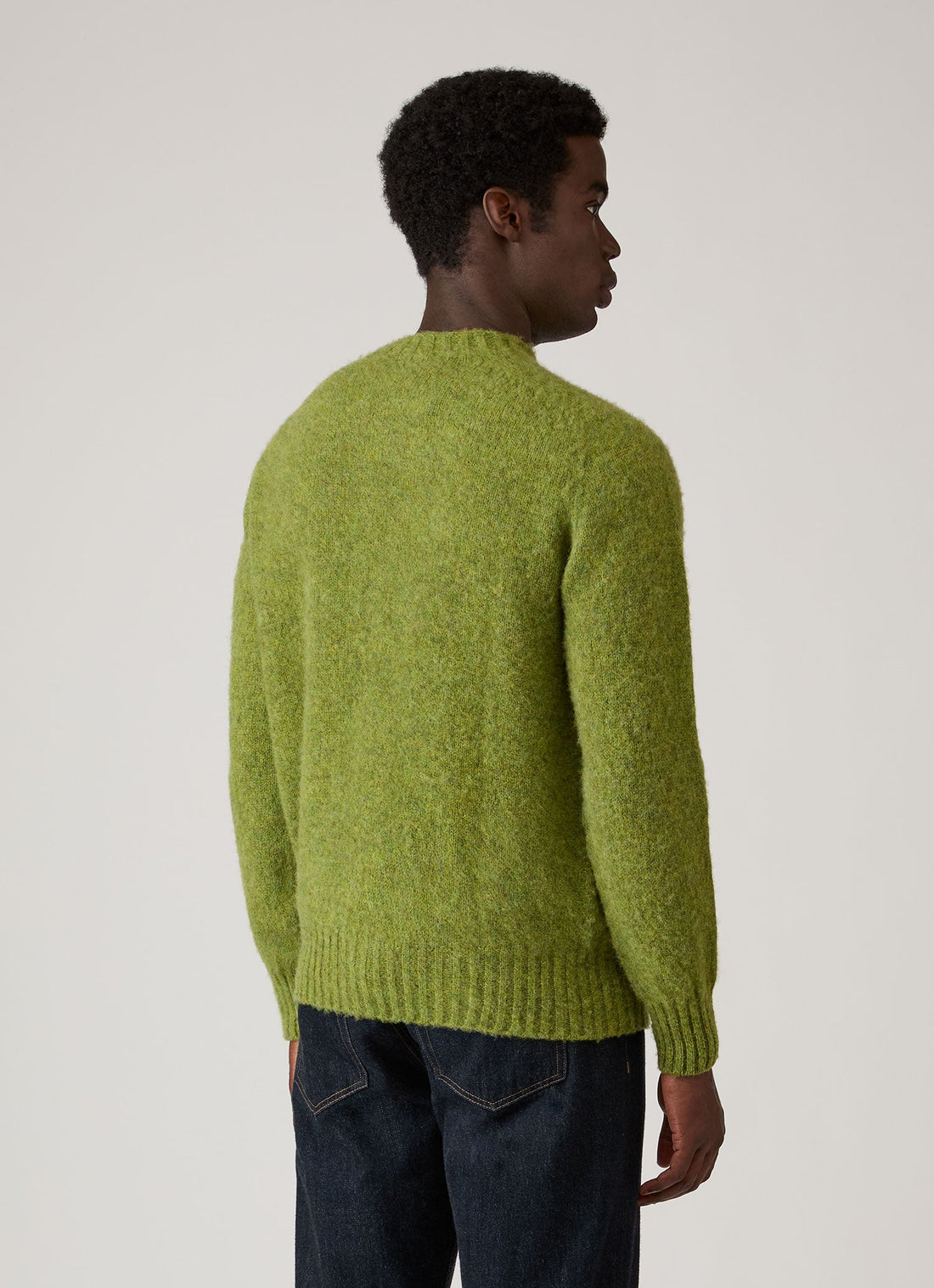 Men's Shetland Crew Neck Jumper in Crabapple