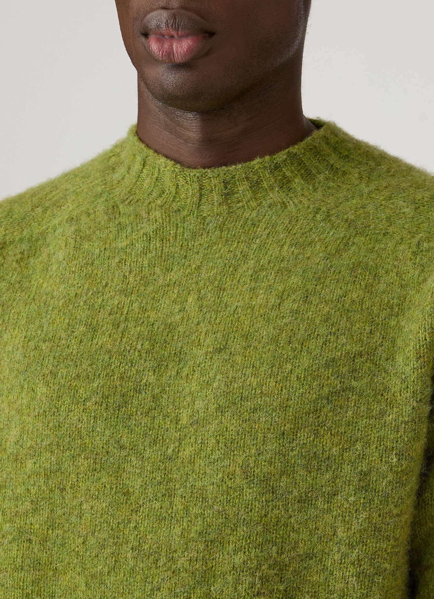 Men's Shetland Crew Neck Jumper in Crabapple
