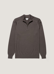Men's Sea Island Cashmere Half Zip in Anthracite