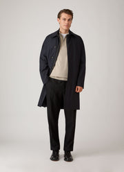 Men's Sea Island Cashmere Half Zip in Stone