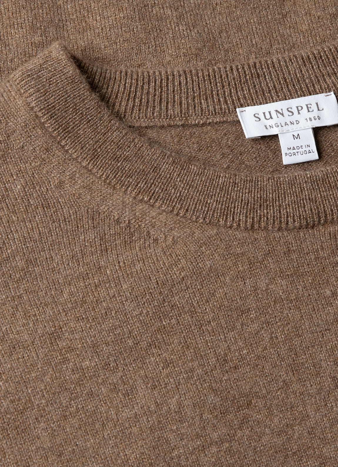 Men's Cashmere Crew Neck Jumper in Taupe