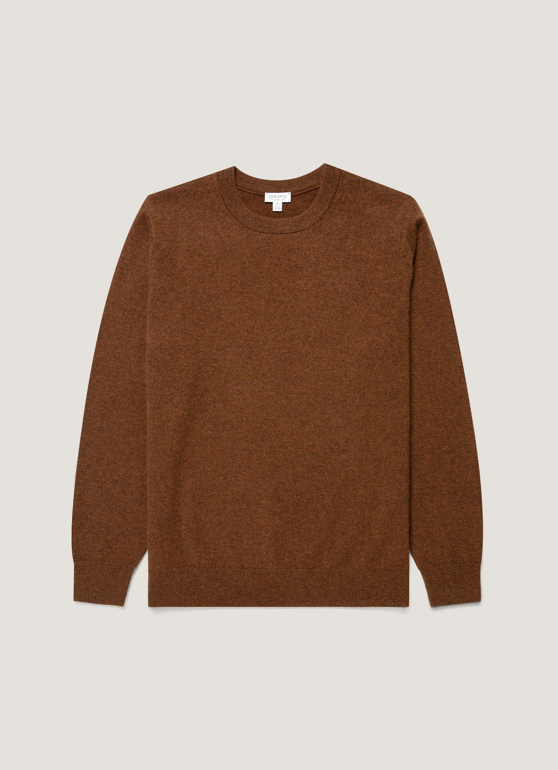 Men's Cashmere Crew Neck Jumper in Chestnut Melange