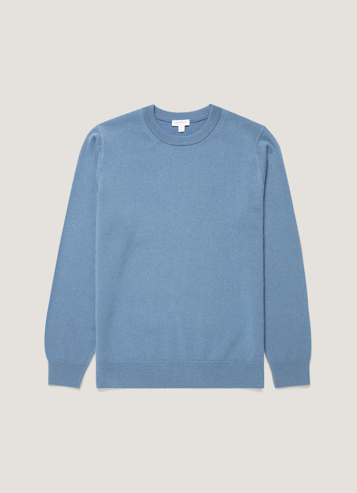 Men's Cashmere Crew Neck Jumper in Powder Blue