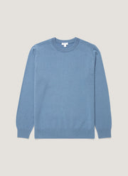 Men's Cashmere Crew Neck Jumper in Powder Blue