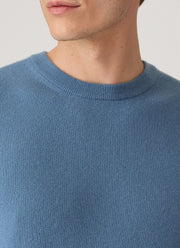 Men's Cashmere Crew Neck Jumper in Powder Blue