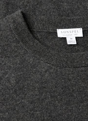 Men's Cashmere Crew Neck Jumper in Charcoal Melange