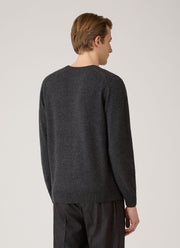 Men's Cashmere Crew Neck Jumper in Charcoal Melange