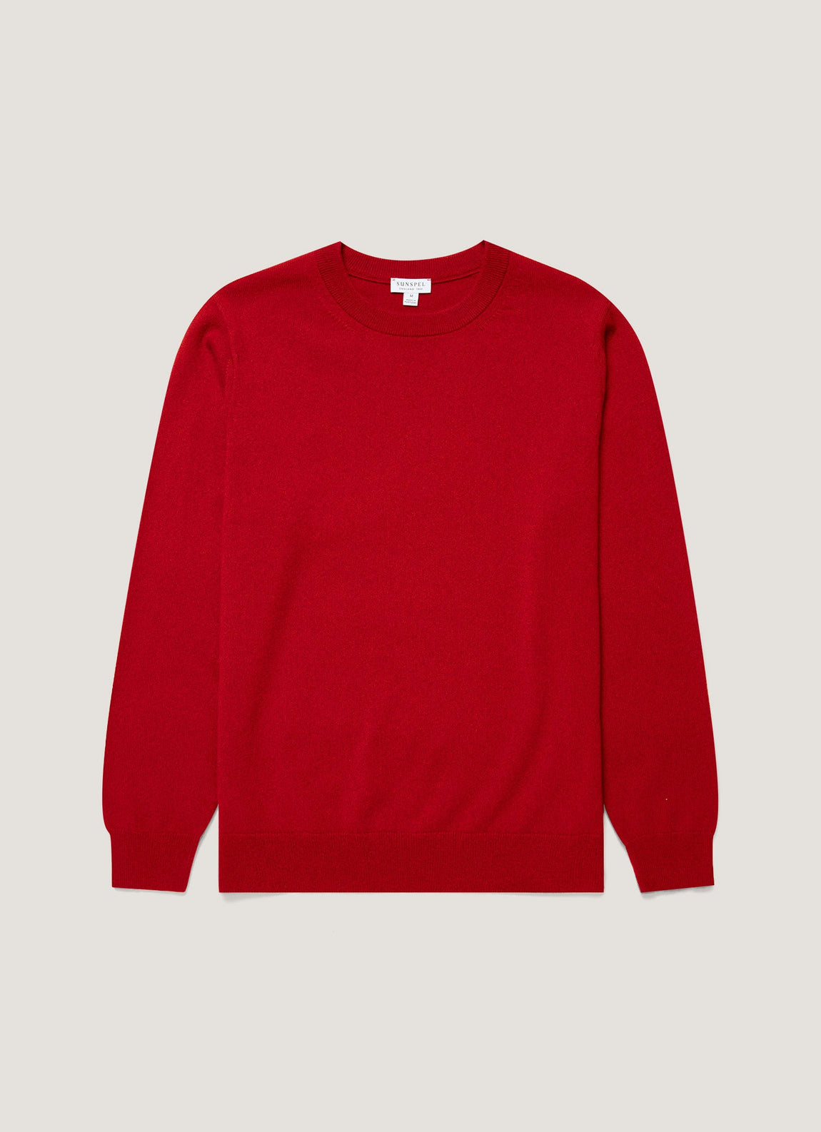 Men's Cashmere Crew Neck Jumper in Ruby Red