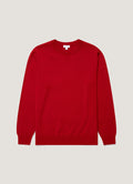 Men's Cashmere Crew Neck Jumper in Ruby Red