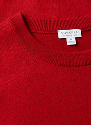 Men's Cashmere Crew Neck Jumper in Ruby Red