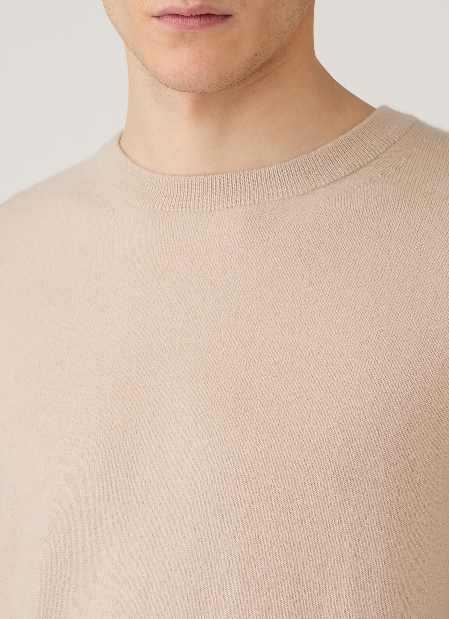 Men's Cashmere Crew Neck Jumper in Swansdown