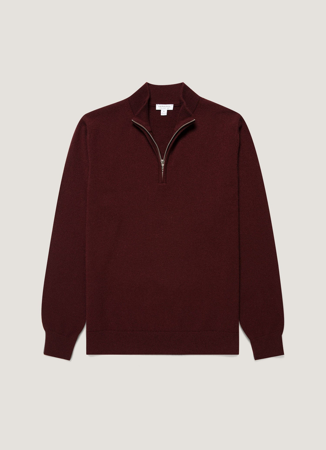Men's Cashmere Half Zip Jumper in Bakelite