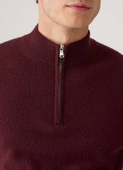 Men's Cashmere Half Zip Jumper in Bakelite