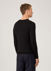 Men's Extra-Fine Merino Jumper in Black