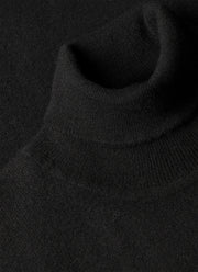 Men's Cashmere Roll Neck Jumper in Black