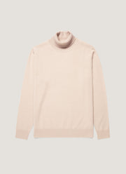 Men's Cashmere Roll Neck Jumper in Swansdown