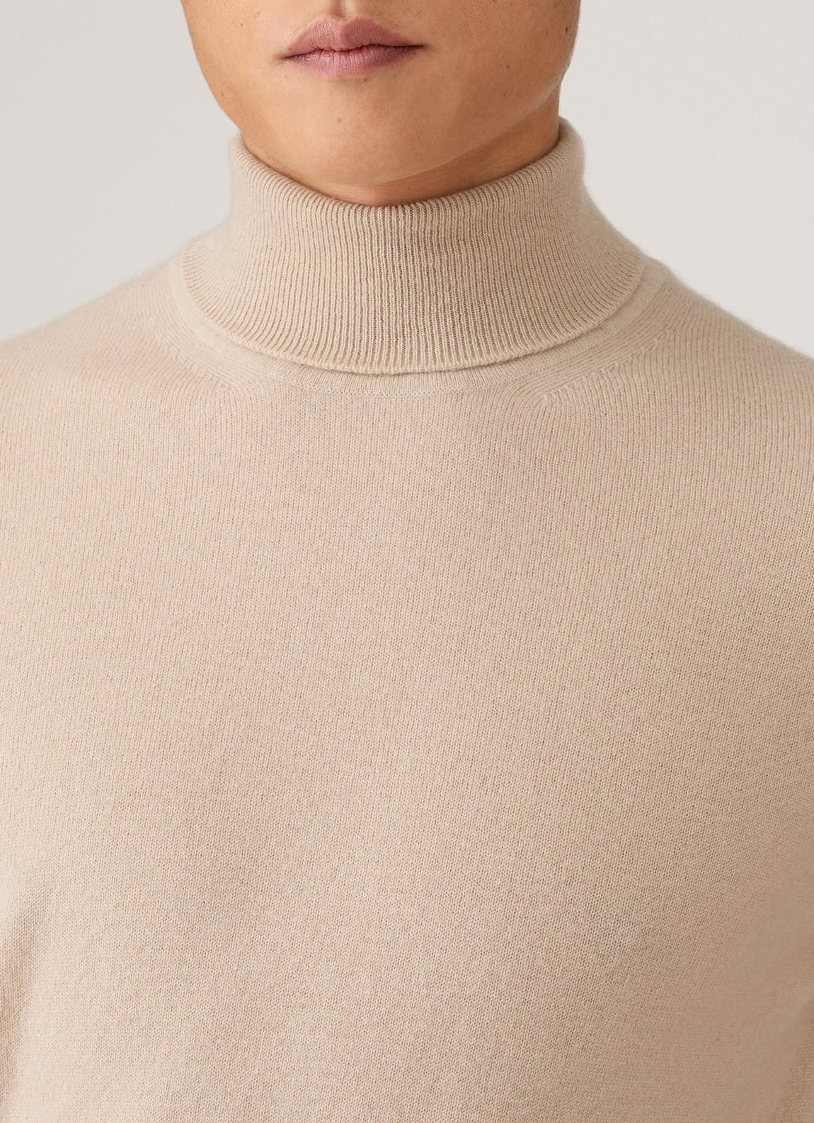 Men's Cashmere Roll Neck Jumper in Swansdown