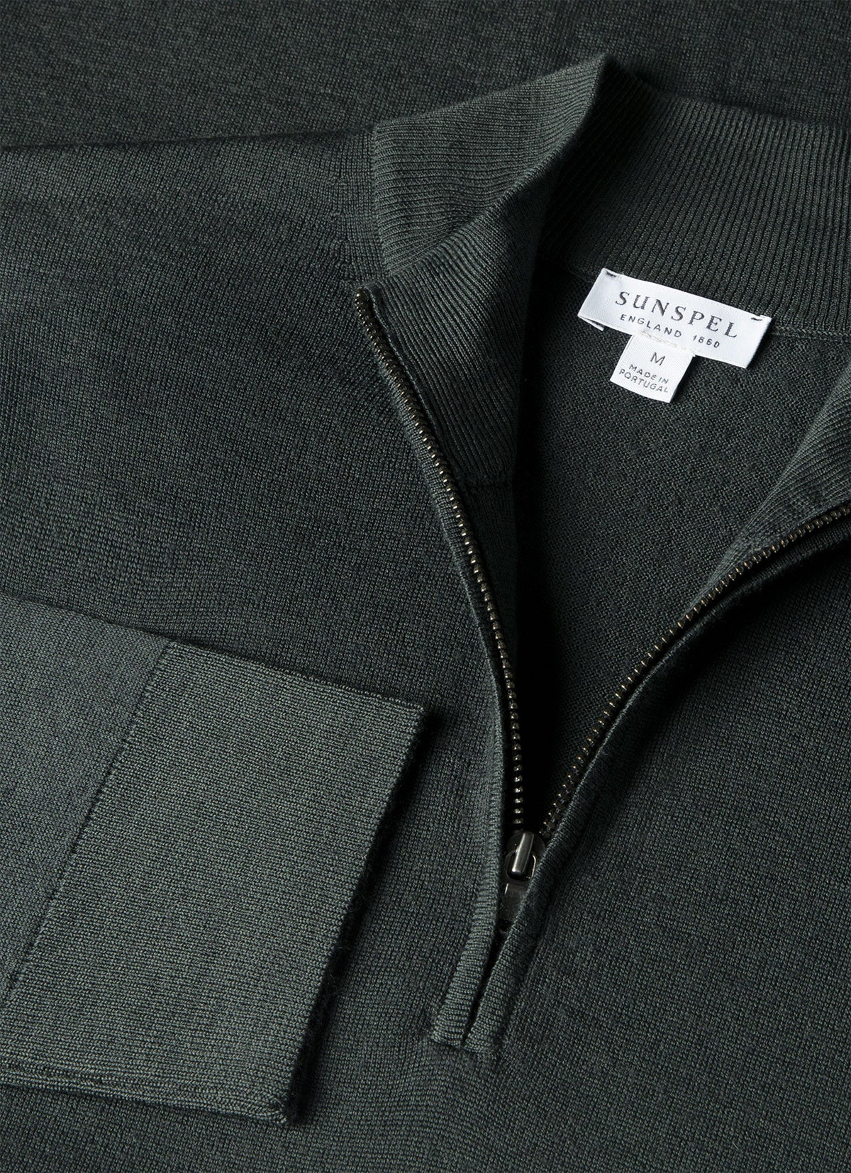 Men's Extra-Fine Merino Half Zip in Slate Green