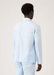Men's Cotton Poplin Pyjama Shirt in Light Blue