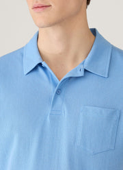 Men's Riviera Polo Shirt in Azure Blue