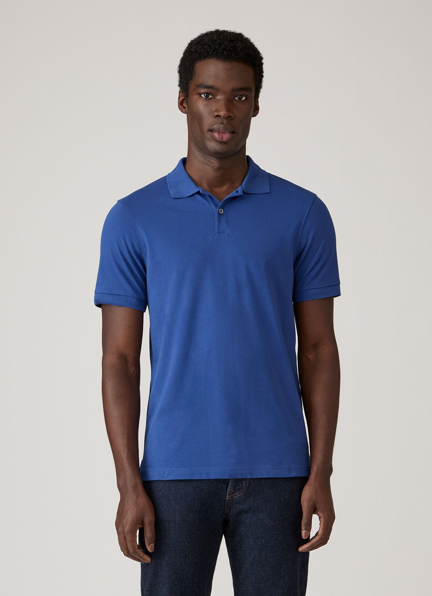 Men's Piqué Polo Shirt in Clear Night