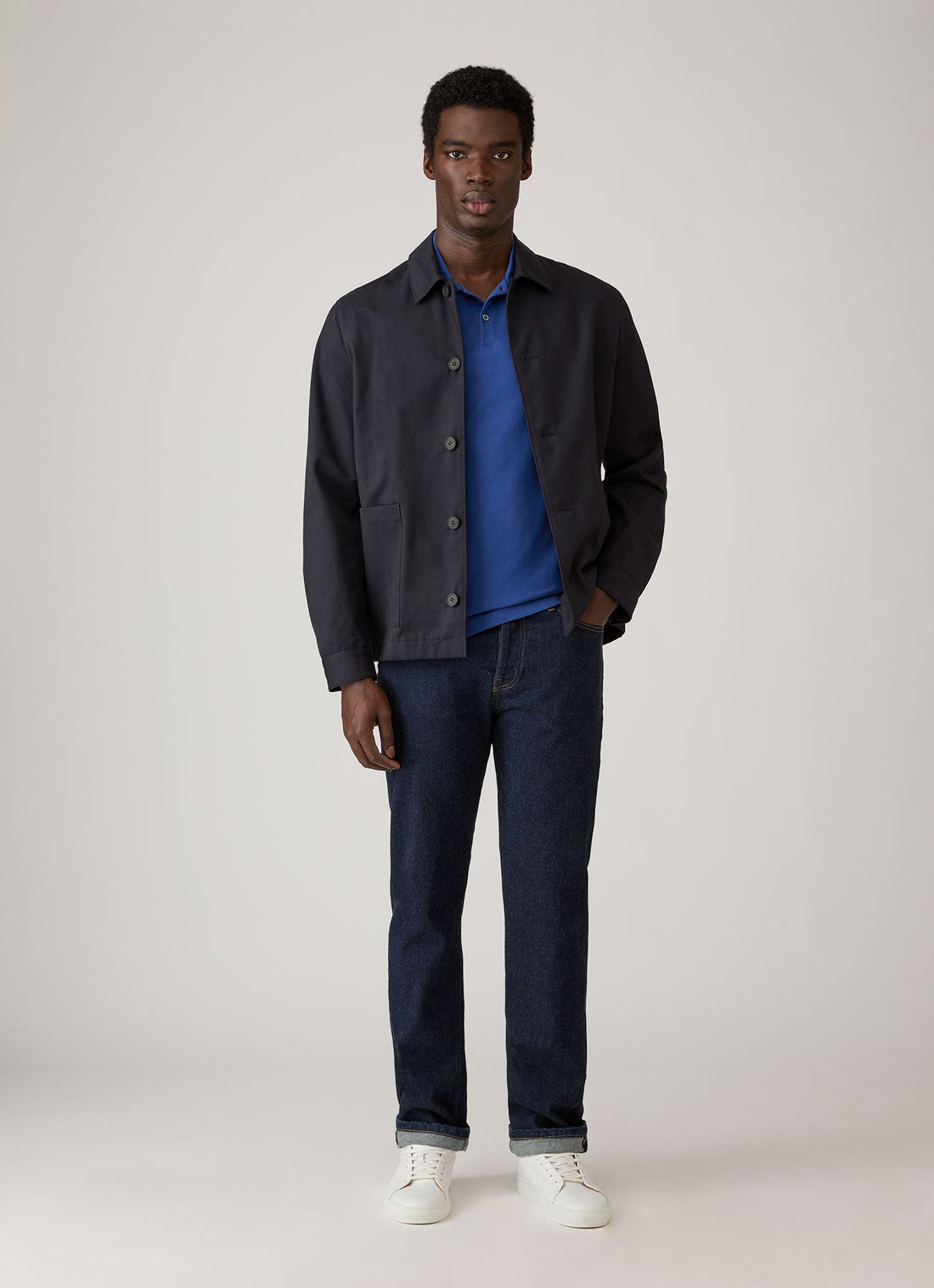 Men's Piqué Polo Shirt in Clear Night