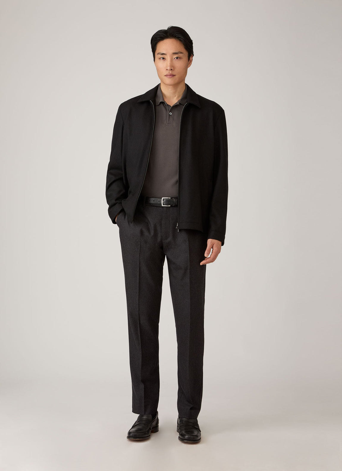 Men's Piqué Polo Shirt in Anthracite