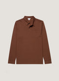 Men's Long Sleeve Riviera Polo Shirt in Chestnut