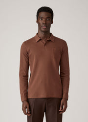 Men's Long Sleeve Riviera Polo Shirt in Chestnut