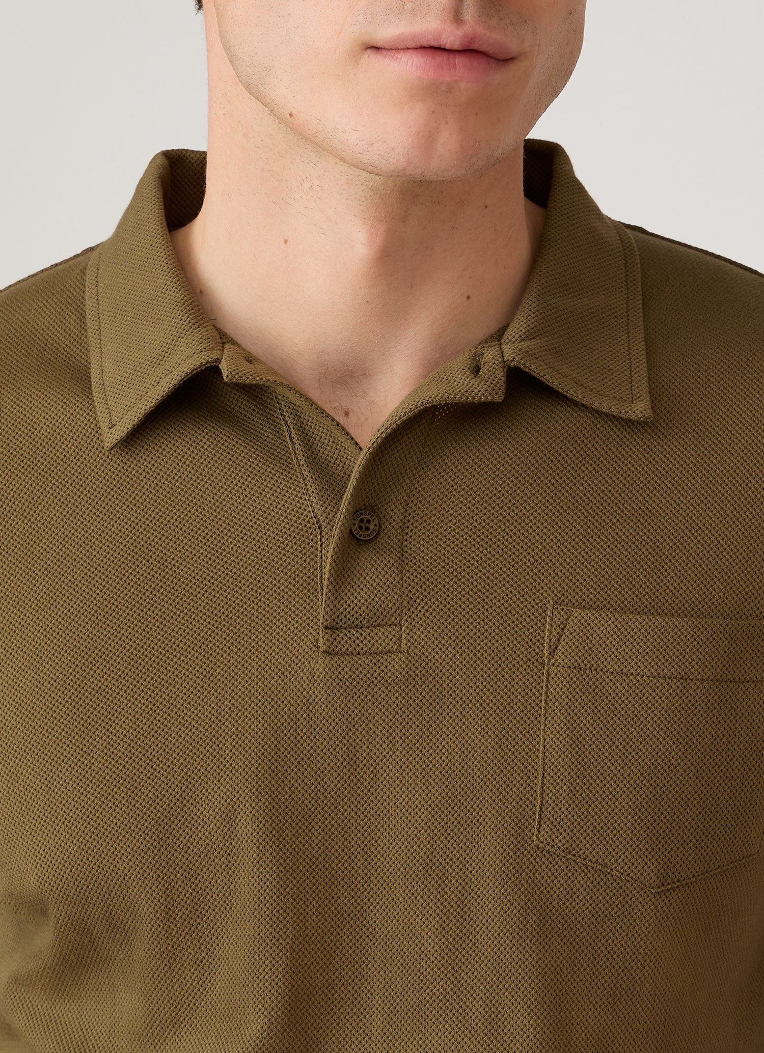 Men's Long Sleeve Riviera Polo Shirt in Loden Green
