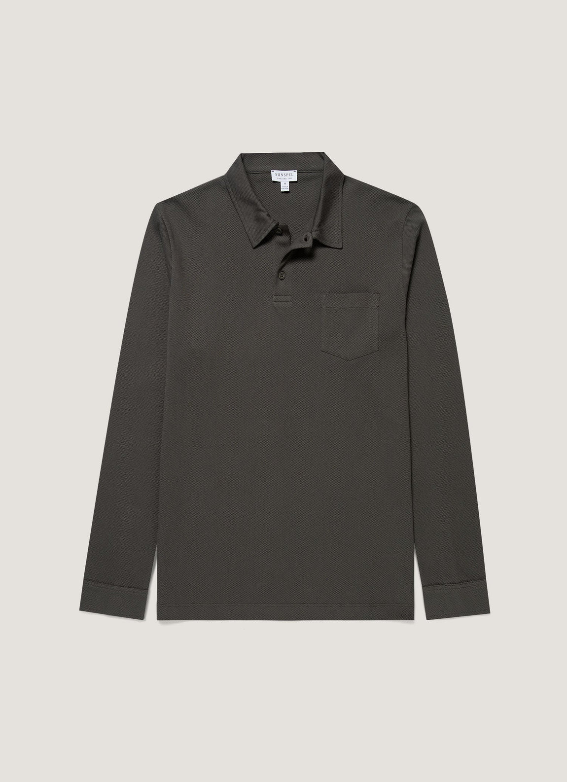 Men's Long Sleeve Riviera Polo Shirt in Slate Green