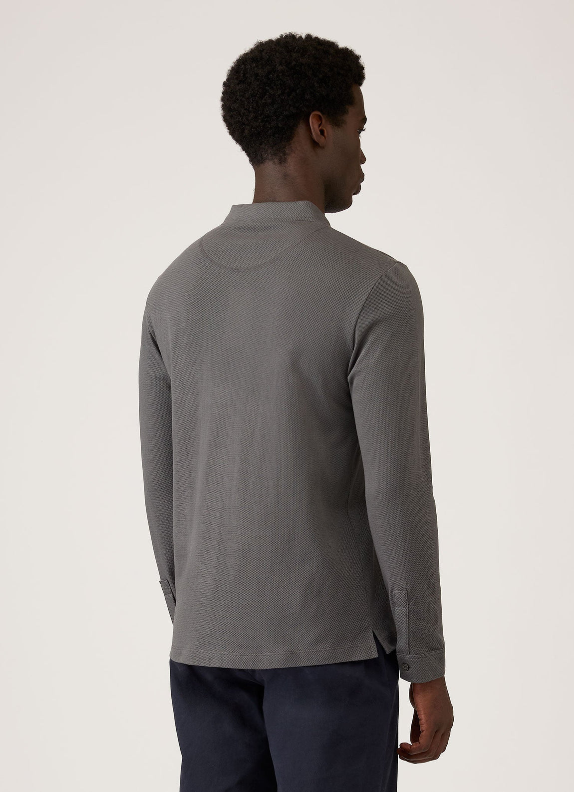 Men's Long Sleeve Riviera Polo Shirt in Slate Green