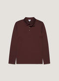 Men's Long Sleeve Classic Jersey Polo Shirt in Bakelite